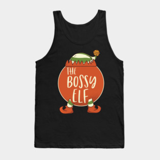 Bossy Elf Family Christmas Costume Outfits Pajamas Tank Top