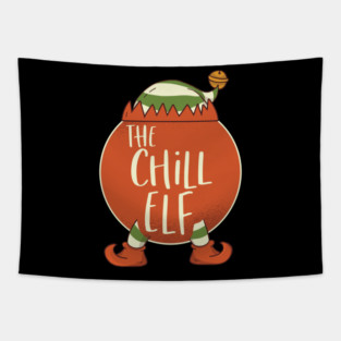 Chill Elf Family Christmas Costume Outfits Pajamas Tapestry