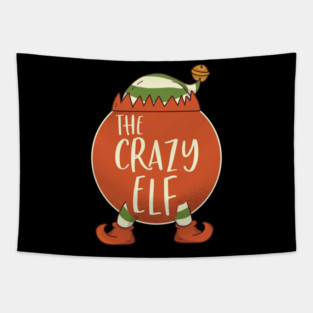 Crazy Elf Family Christmas Costume Outfits Pajamas Tapestry