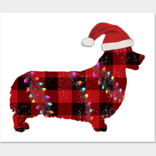 corgi dog christmas Posters and Art