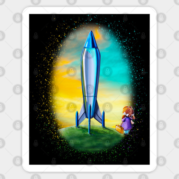 The Moon Mission Sticker by Rocket Girl
