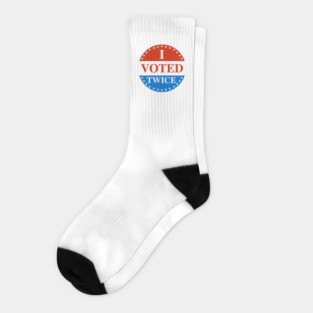 I VOTED TWICE Sticker Socks