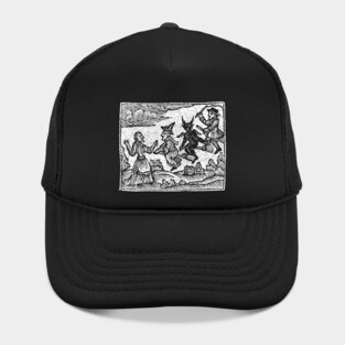 Witchcraft Woodcut Vintage Illustration Hat