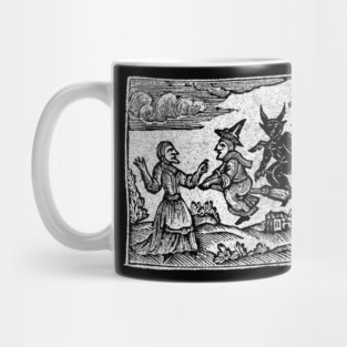 Witchcraft Woodcut Vintage Illustration Mug