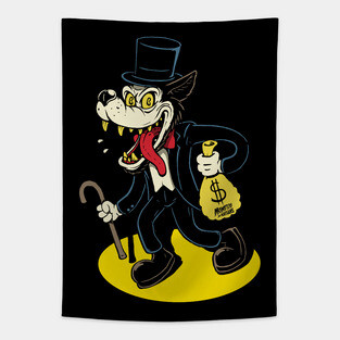 Big Bad Wolf Money Bags Tapestry