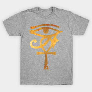 Egyptian Eye Of Horus Ankh Egypt Archaeologist Gold T-Shirt