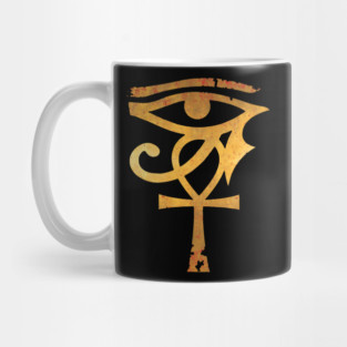 Egyptian Eye Of Horus Ankh Egypt Archaeologist Gold Mug