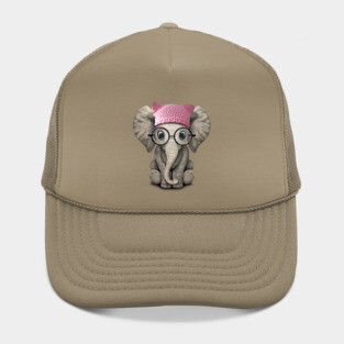 Cute Baby Elephant Wearing Pussy Hat Hat