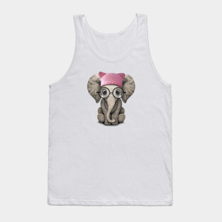 Cute Baby Elephant Wearing Pussy Hat Tank Top
