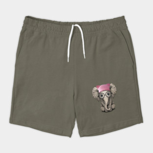 Cute Baby Elephant Wearing Pussy Hat Shorts