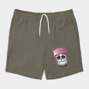 Nerdy Baby Owl Wearing Pussy Hat Shorts