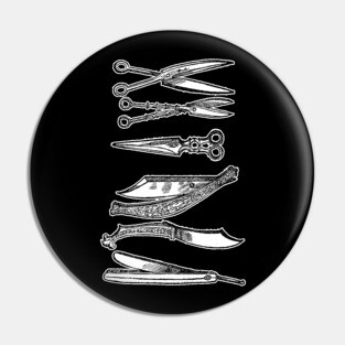 Vintage Barbershop/Hairdresser Illustration Design #2 Pin