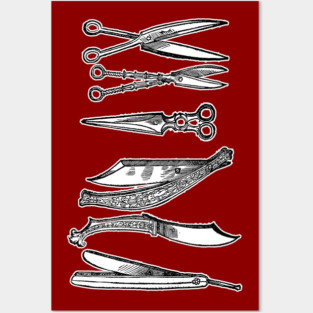 Vintage Barbershop/Hairdresser Illustration Design #2 Posters and Art