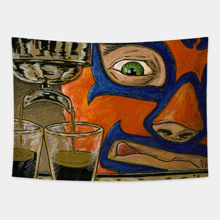 Luchador Espresso Gold Tapestry