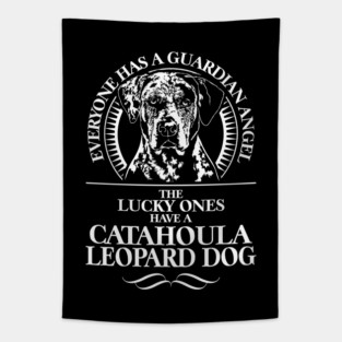 Catahoula Leopard Dog Guardian Angel dog saying Tapestry