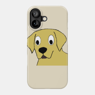 Yellow lab cartoon head Phone Case