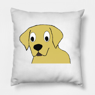 Yellow lab cartoon head Pillow