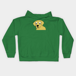 Yellow lab cartoon head Kids Hoodie