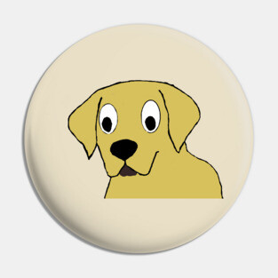 Yellow lab cartoon head Pin