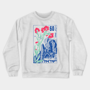Vintage Israel Postage Stamp Design Crewneck Sweatshirt
