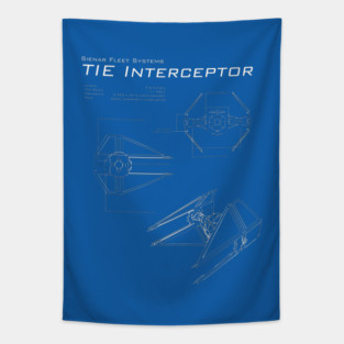TIE Interceptor Blueprints Tapestry