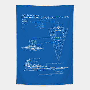 Imperial Star Destroyer Blueprint Tapestry