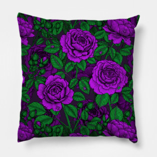 Purple roses Pillow