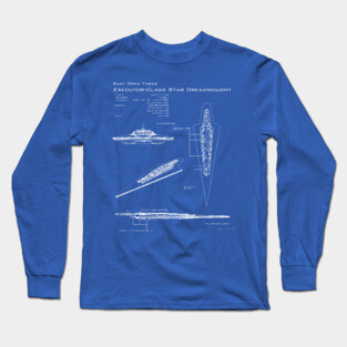 Executor Super Star Destroyer Blueprint Long Sleeve T-Shirt