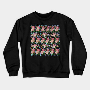 Blooming Roses in The Midnight Crewneck Sweatshirt