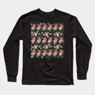 Blooming Roses in The Midnight Long Sleeve T-Shirt