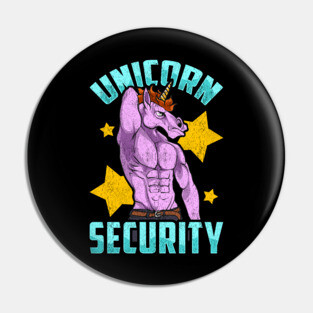 Unicorn Security Funny Costume Police Gifts Security Guard Pin