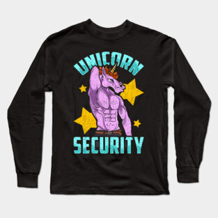 Unicorn Security Funny Costume Police Gifts Security Guard Long Sleeve T-Shirt