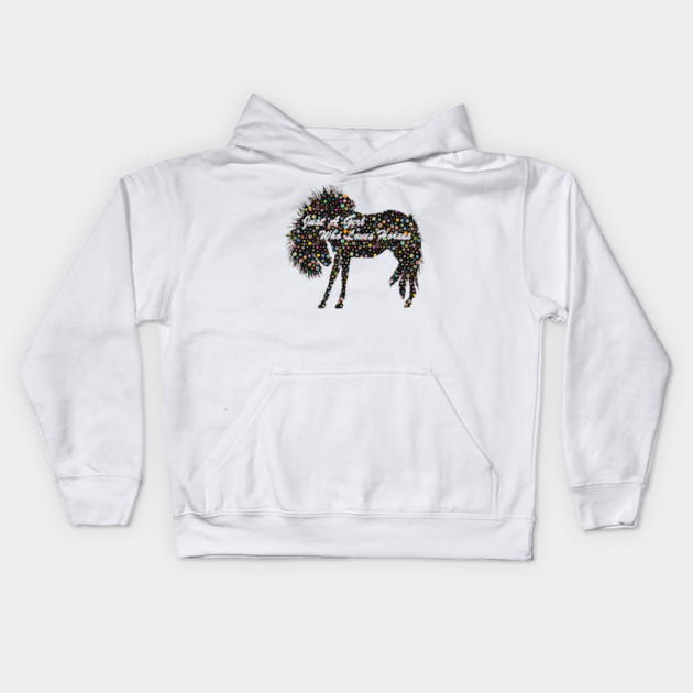 Just A Girl Who Loves horses Kids Hoodie by Pixel Threads 