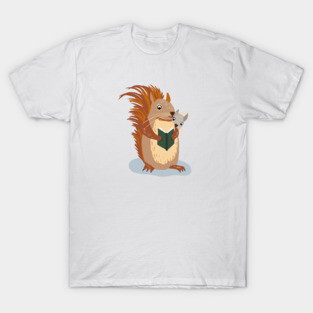 Squirrels Reading T-Shirt