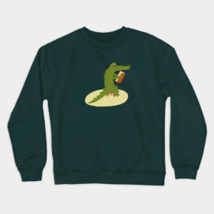 Crocodile Reading Crewneck Sweatshirt