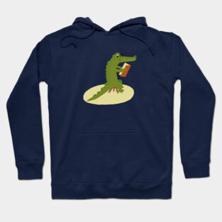 Crocodile Reading Hoodie