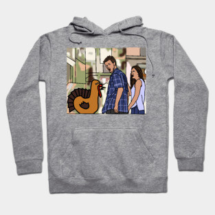 Distracted Boyfriend Meme and Funny Thanksgiving Turkey Hoodie