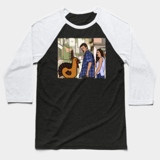 Distracted Boyfriend Meme and Funny Thanksgiving Turkey Baseball T-Shirt