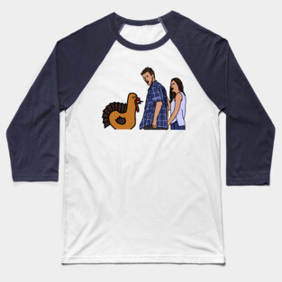 Thanksgiving Turkey and Distracted Boyfriend Meme Baseball T-Shirt