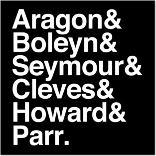 Henry VIII Wives Names List Design Posters and Art