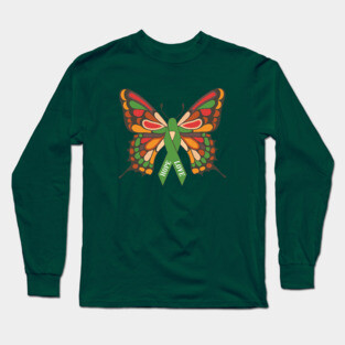 Mental Health Awareness Butterfly Ribbon Tee Long Sleeve T-Shirt