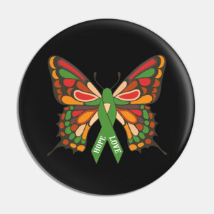 Mental Health Awareness Butterfly Ribbon Tee Pin