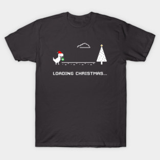 Loading Christmas T-Rex Offline Black T-Shirt