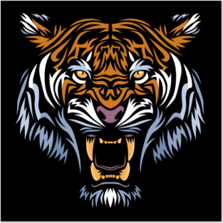 Tribal face tiger Posters and Art