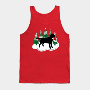 Black Labrador Snow and Christmas Tank Top