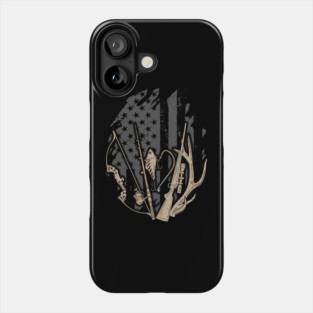 American Flag Fishing And Hunting Gifts Patriotic USA Hunter Phone Case