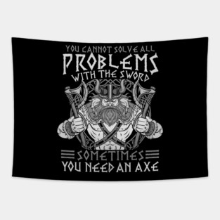 Viking Mythology Quote - Norse Valhalla Warrior Tapestry