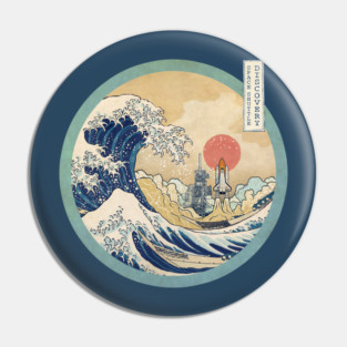 The Great Wave - Space Shuttle Sun Pin