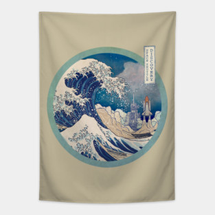 The Great Wave - Space Shuttle Night Tapestry