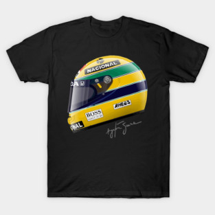 Ayrton Senna F1 Helmet Autograph T-Shirt